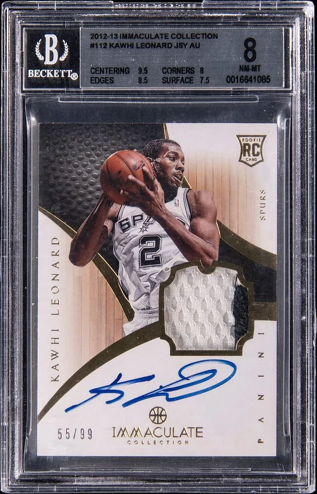 2012-13 Panini Immaculate Kawhi Leonard Patch Autograph (RPA) #112 card image