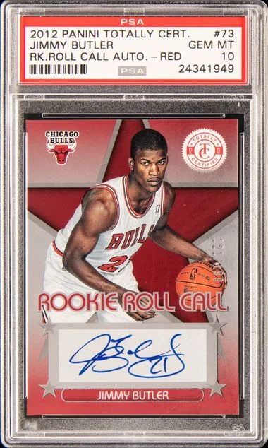 2012-13 Panini Jimmy Butler Totally Certified Roll Call Autograph Red #73 card image