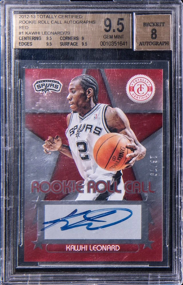 2012-13 Panini Kawhi Leonard Totally Certified Roll Call Autographs Red #1 card image