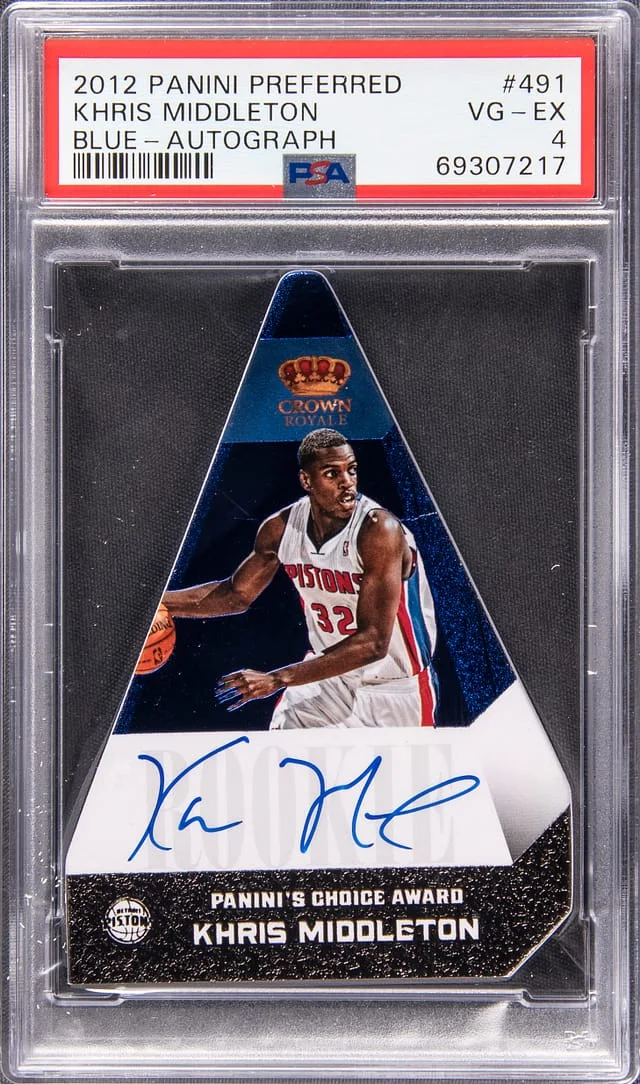 2012-13 Panini Khris Middleton Preferred Blue Autograph #491 card image