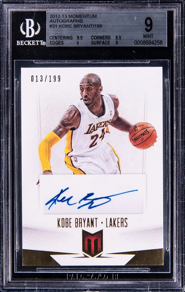 2012-13 Panini Kobe Bryant Momentum Autographs #31 card image