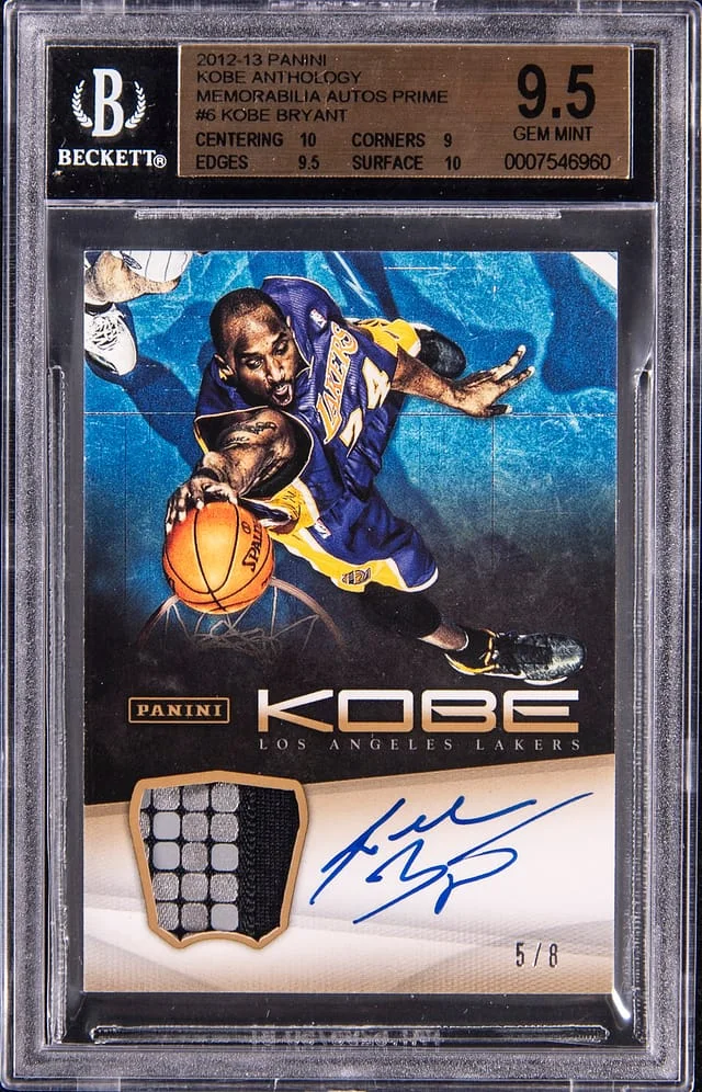 2012-13 Panini Kobe Bryant Kobe Anthology Memorabilia Autographs Prime #6 card image