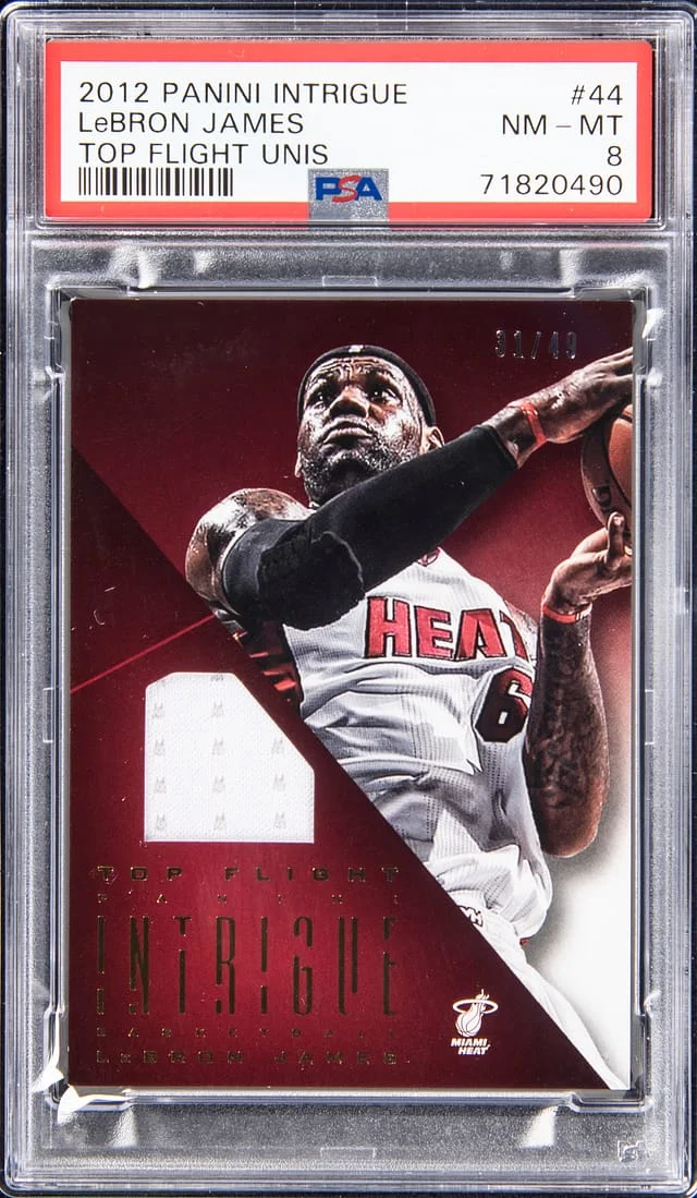 2012-13 Panini LeBron James Intrigue Top Flight Unis #44 card image