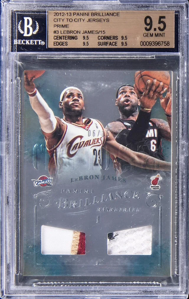 2012-13 Panini LeBron James Dual Brilliance City to City Jerseys #3 card image