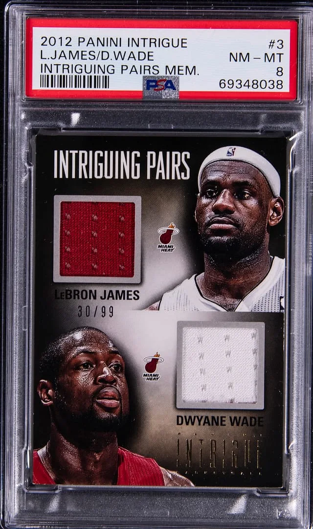 2012-13 Panini LeBron James/Dwyane Wade Intrigue Intriguing Pairs Memorabilia #3 card image