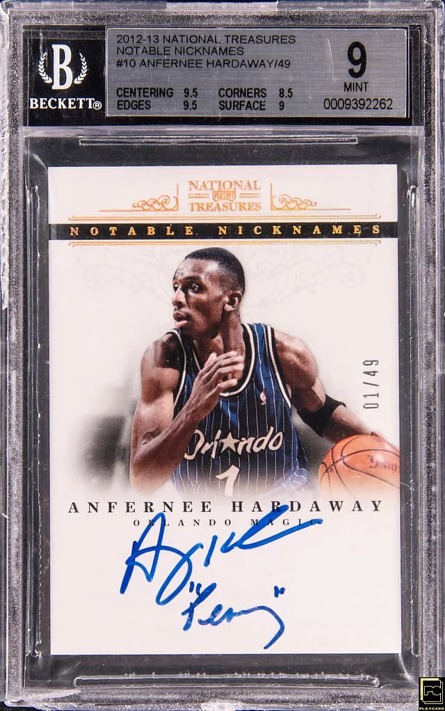 2012-13 Panini National Treasures Anfernee Hardaway Notable Nicknames #10 card image