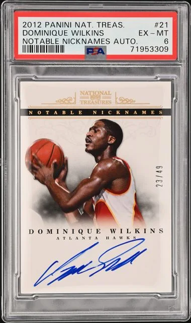 2012-13 Panini National Treasures Dominique Wilkins Notable Nicknames Autographs #21 card image