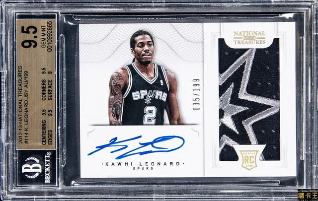 2012-13 Panini National Treasures Kawhi Leonard Patch Autograph (RPA) #154 card image