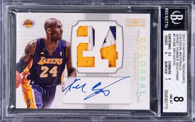 2012-13 Panini National Treasures Kobe Bryant Colossal Materials Jersey Number Signature Prime #2 card image