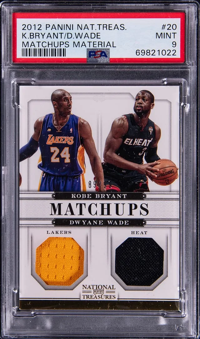 2012-13 Panini National Treasures Kobe Bryant/Dwyane Wade Matchups Material #20 card image