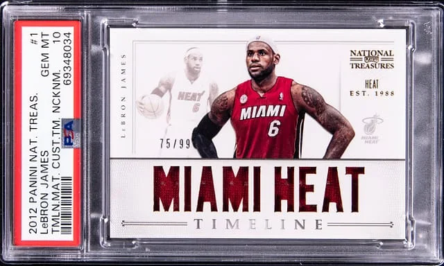 2012-13 Panini National Treasures LeBron James Timeless Materials Team Nicknames #1 card image