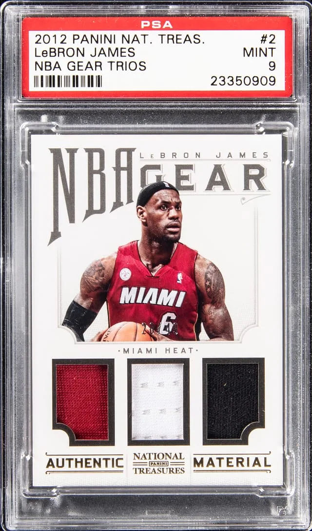 2012-13 Panini National Treasures LeBron James NBA Gear Trios #2 card image