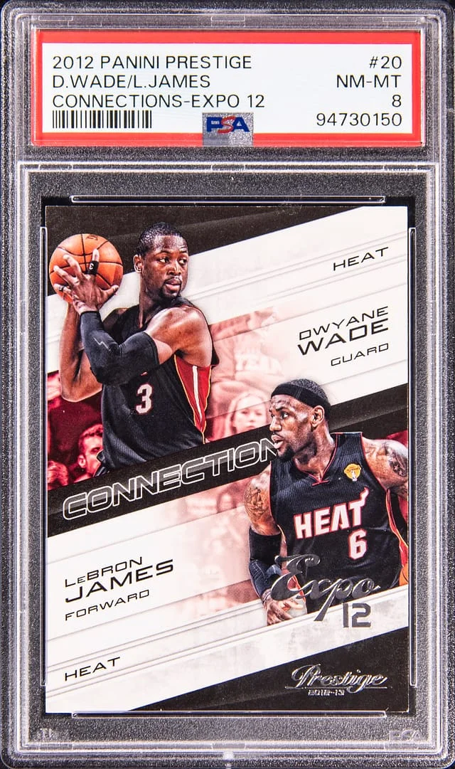 2012-13 Panini Prestige Dwyane Wade/LeBron James Connections Expo 12 #20 card image