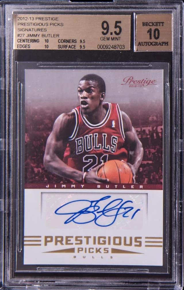 2012-13 Panini Prestige Jimmy Butler Prestigious Picks Signatures #27 card image