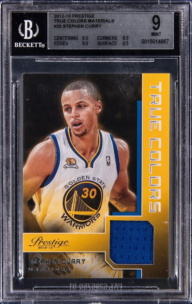 2012-13 Panini Prestige Stephen Curry True Colors Materials #25 card image