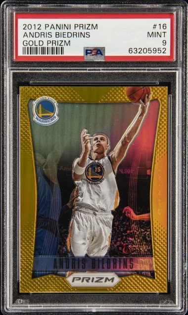 2012-13 Panini Prizm Andris Biedrins Gold Prizm #16 card image