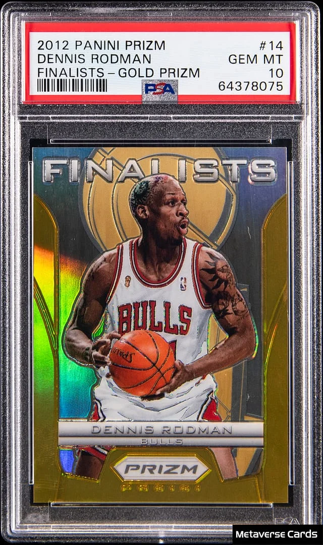 2012-13 Panini Prizm Dennis Rodman Finalists Gold Prizm #14 card image