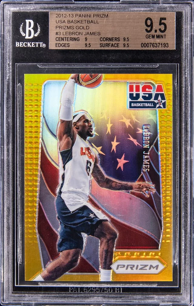 2012-13 Panini Prizm LeBron James USA Basketball Gold Prizm #3 card image