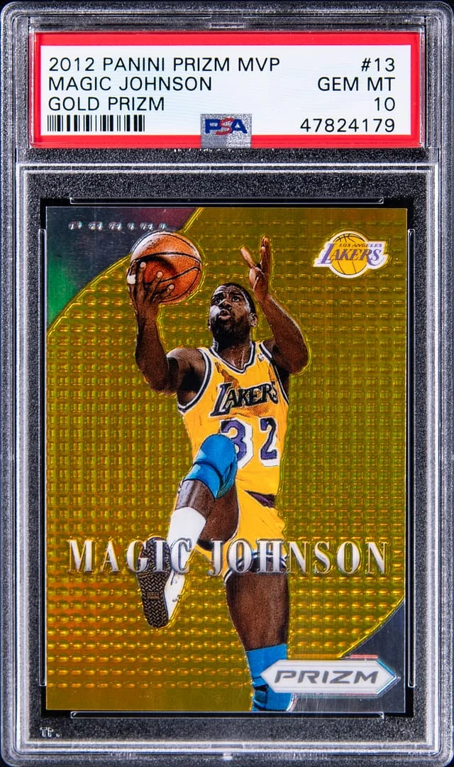 2012-13 Panini Prizm Magic Johnson Most Valuable Players Gold Prizm #13 card image