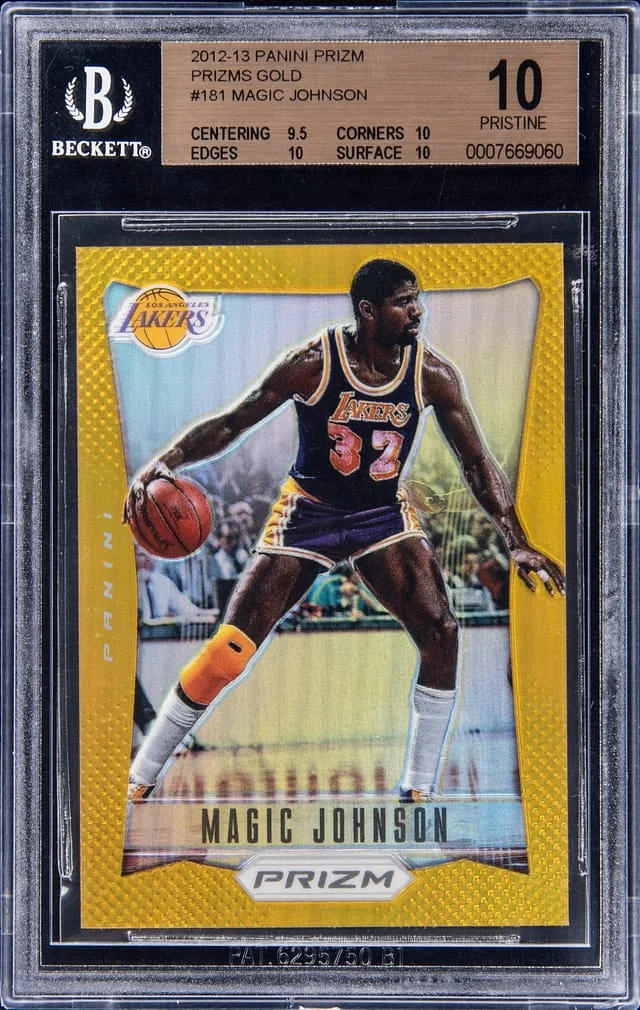 2012-13 Panini Prizm Magic Johnson Gold Prizm #181 card image