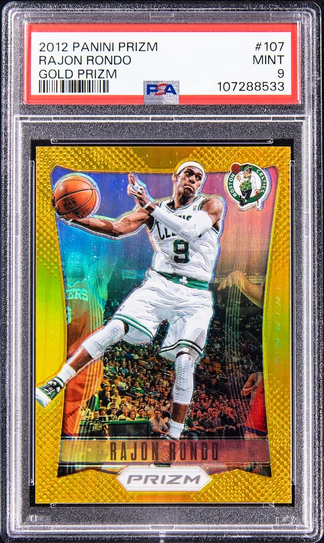 2012-13 Panini Prizm Rajon Rondo Gold Prizm #107 card image