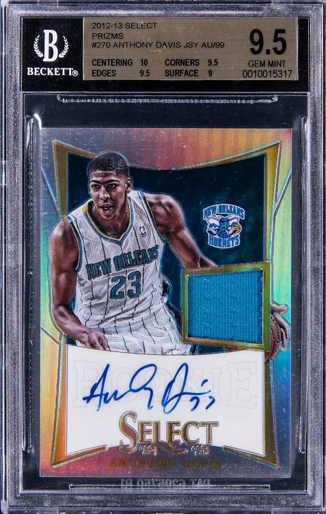 2012-13 Panini Select Anthony Davis Jersey Autograph Prizms #270 card image