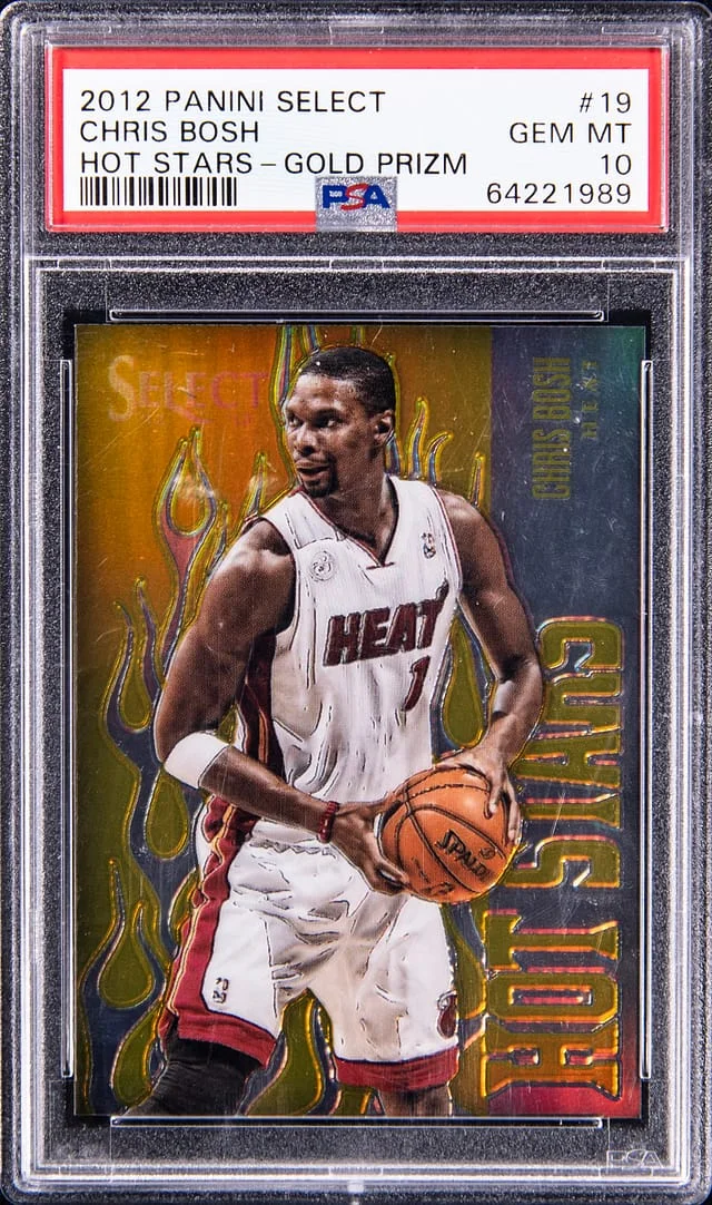 2012-13 Panini Select Chris Bosh Hot Stars Gold Prizm #19 card image