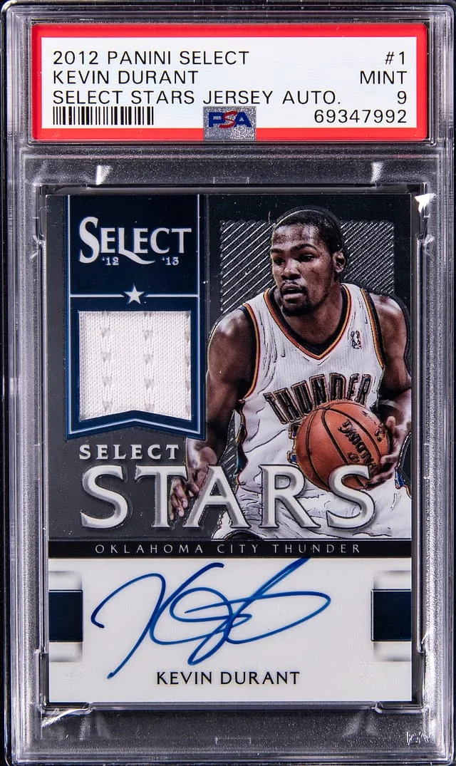 2012-13 Panini Select Kevin Durant Stars Jersey Autograph #1 card image