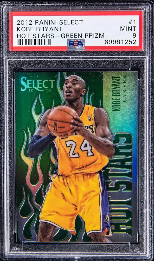 2012-13 Panini Select Kobe Bryant Hot Stars Green Prizm #1 card image