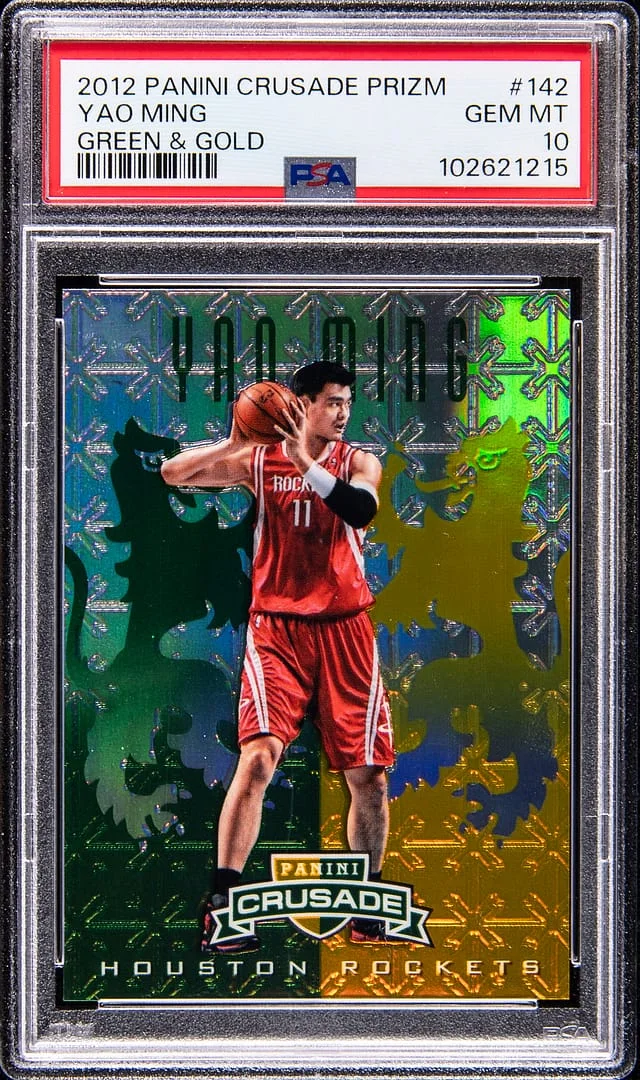 2012-13 Panini Yao Ming Crusade Prizm Green & Gold #142 card image