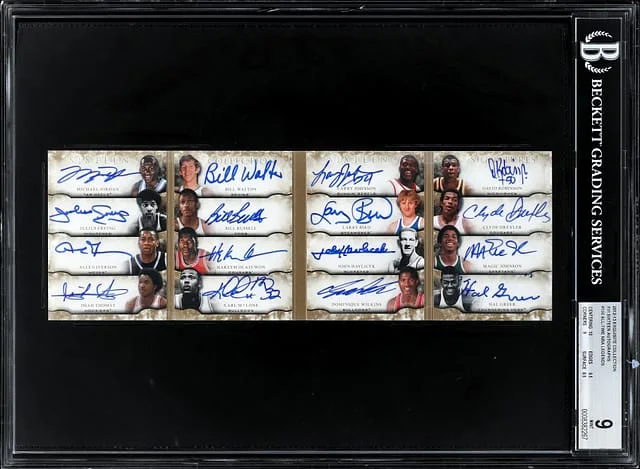 2012-13 Upper Deck Exquisite Collection All-Time NBA Legends XVI Sixteen Autographs #E16-6 card image
