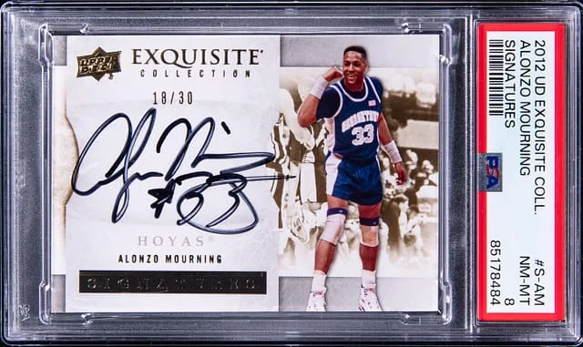 2012-13 Upper Deck Exquisite Collection Alonzo Mourning Signatures #S-AM card image