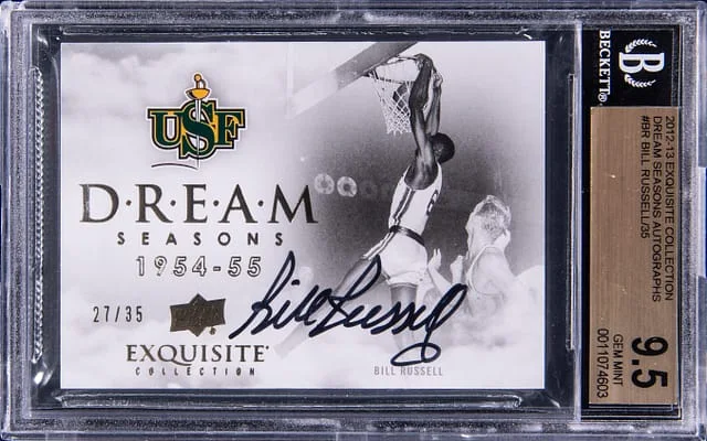 2012-13 Upper Deck Exquisite Collection Bill Russell Dream Seasons Autographs #BR card image