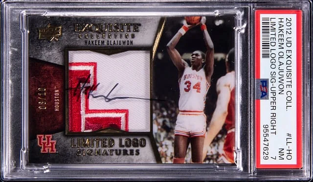 2012-13 Upper Deck Exquisite Collection Hakeem Olajuwon Limited Logos Signature Upper Right #LL-HO card image