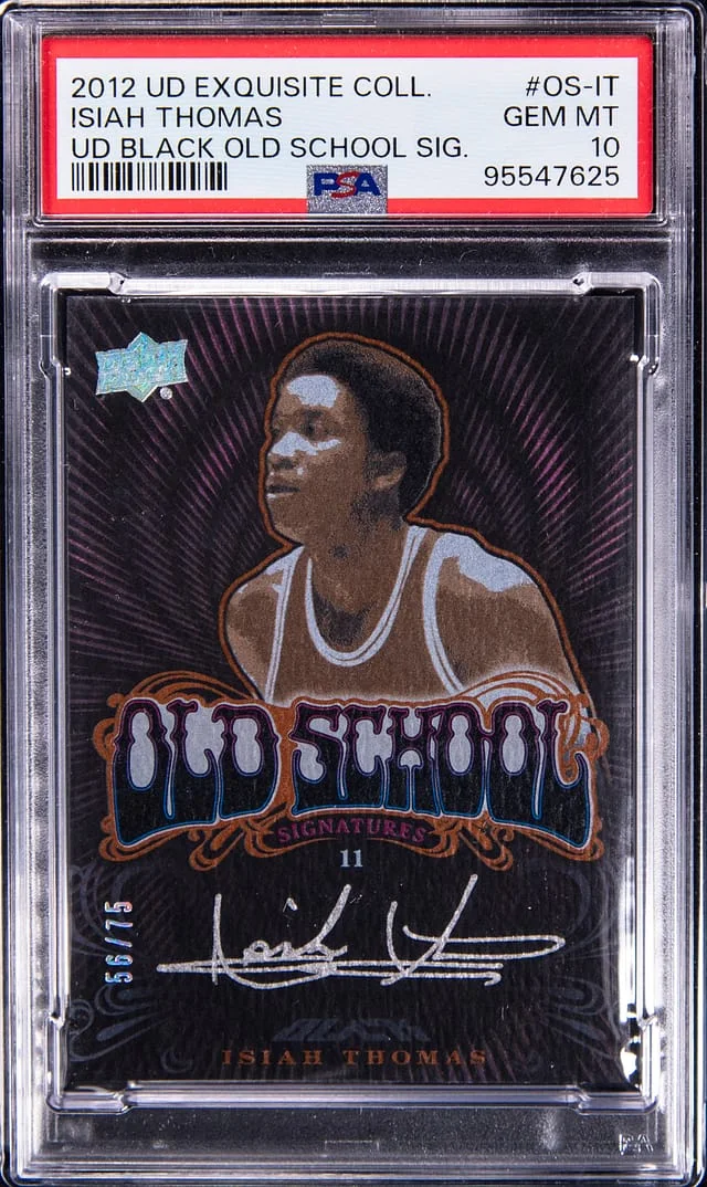 2012-13 Upper Deck Exquisite Collection Isiah Thomas UD Black Old School Signature #OS-IT card image