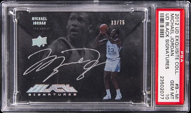 2012-13 Upper Deck Exquisite Collection Michael Jordan UD Black Signatures #B-MI card image