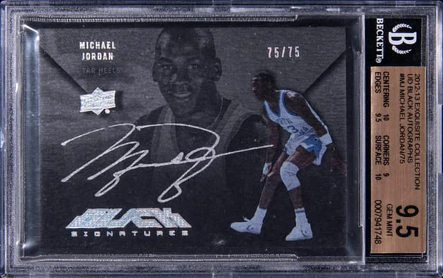 2012-13 Upper Deck Exquisite Collection Michael Jordan UD Black Autographs #B-MJ card image
