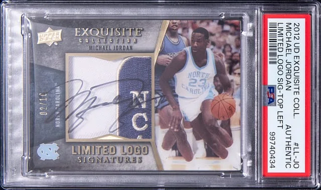 2012-13 Upper Deck Exquisite Collection Michael Jordan Limited Logo Signature Top Left #LL-JO card image