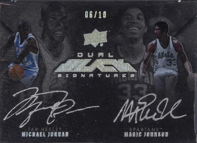 2012-13 Upper Deck Exquisite Michael Jordan UD Black Autographs Dual #B2-MM card image