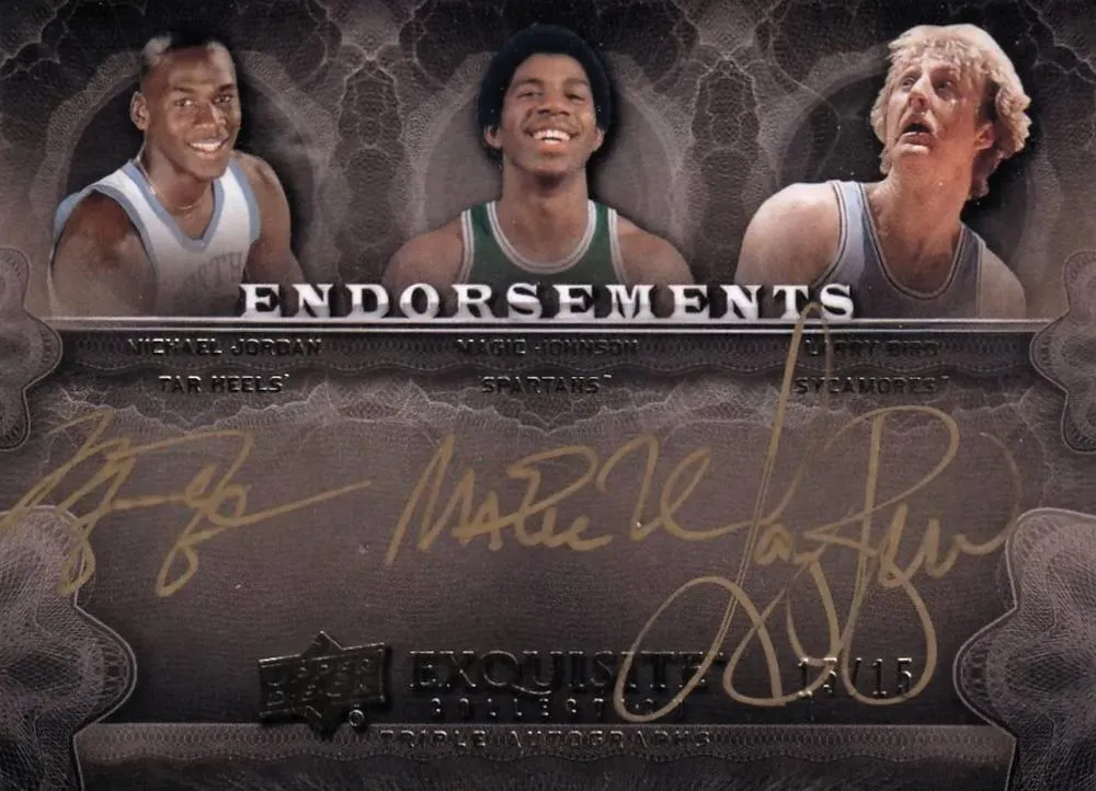 2012-13 Upper Deck Exquisite Michael Jordan Endorsements Triple #EE3-JJB card image