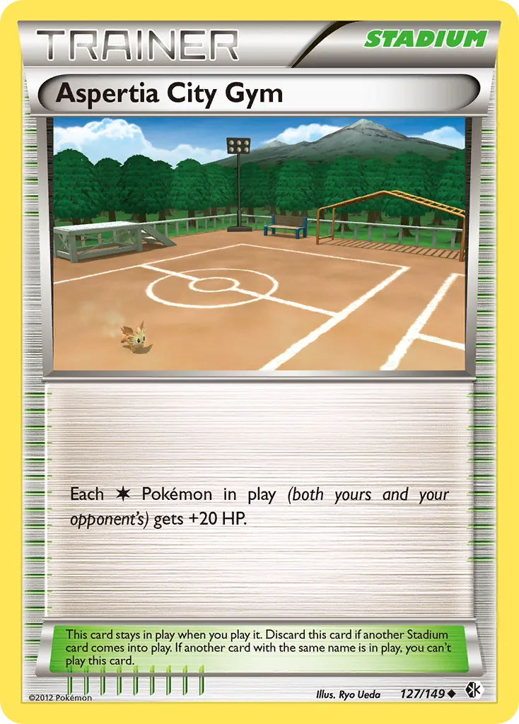 2012 Boundaries Crossed Aspertia City Gym #127/149 Uncommon card image