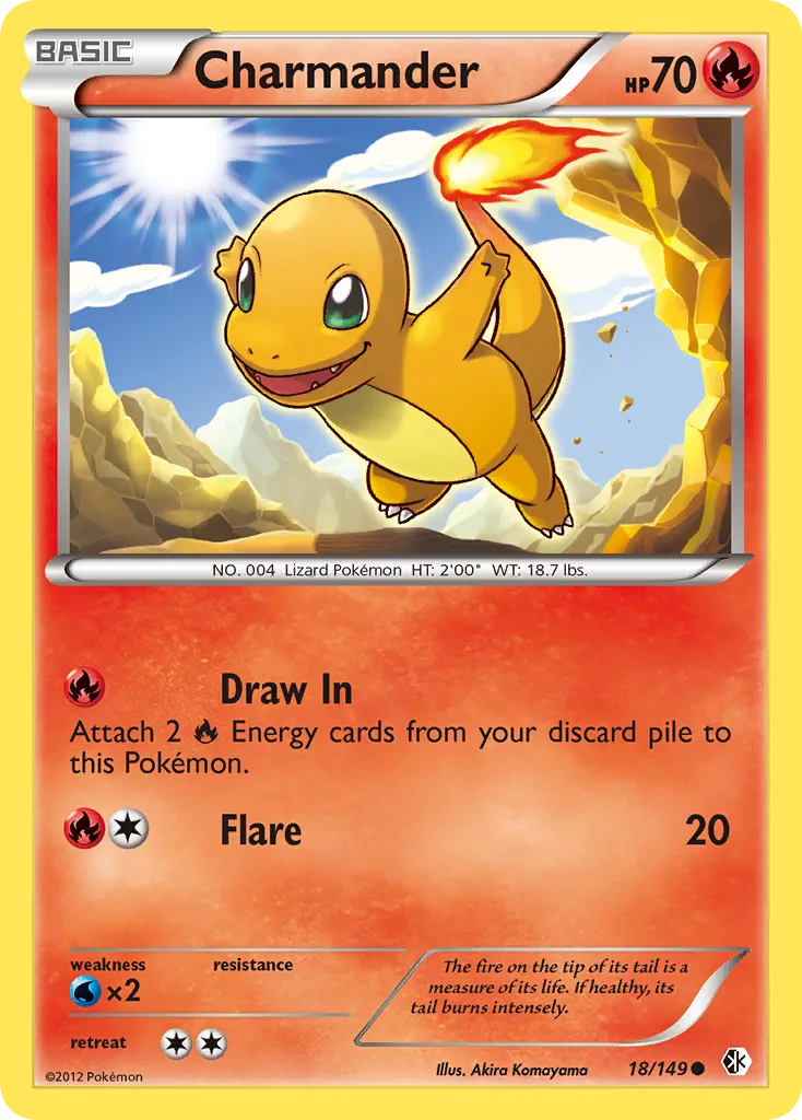 2012 Boundaries Crossed Charmander Common #018/149 Common card image