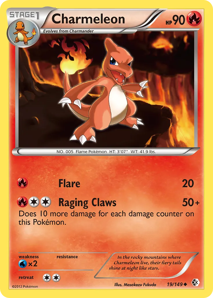 2012 Boundaries Crossed Charmeleon Uncommon #019/149 Uncommon card image