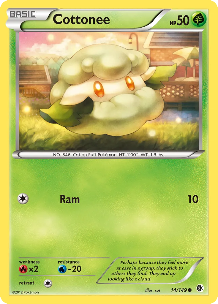 2012 Boundaries Crossed Cottonee Common #014/149 Common card image
