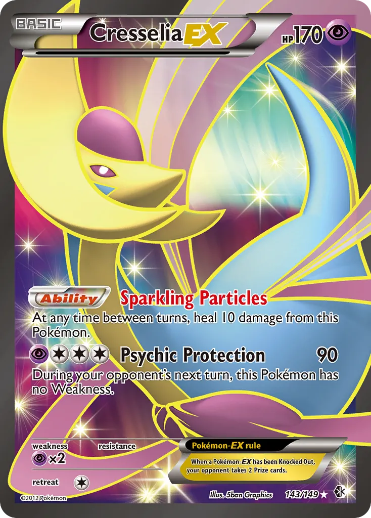 2012 Boundaries Crossed Cresselia-EX #143/149 Rare Ultra card image