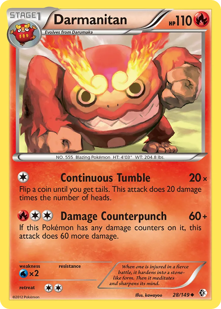2012 Boundaries Crossed Darmanitan Uncommon #028/149 Uncommon card image