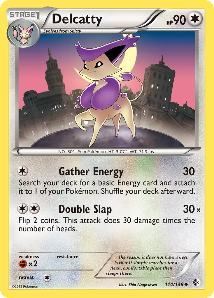 2012 Boundaries Crossed Delcatty Uncommon #114/149 Uncommon card image