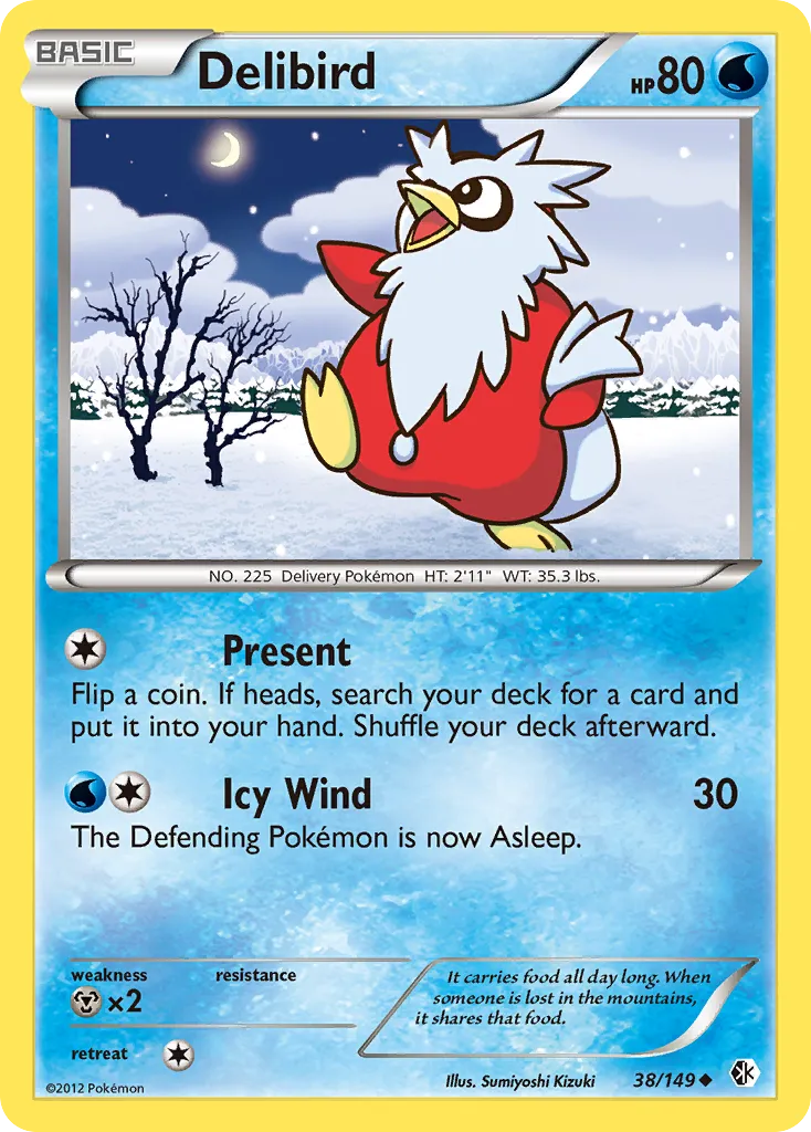 2012 Boundaries Crossed Delibird #038/149 Uncommon card image