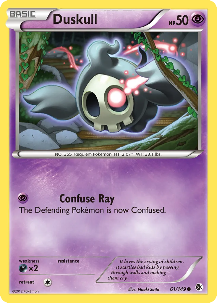 2012 Boundaries Crossed Duskull Common #061/149 Common card image