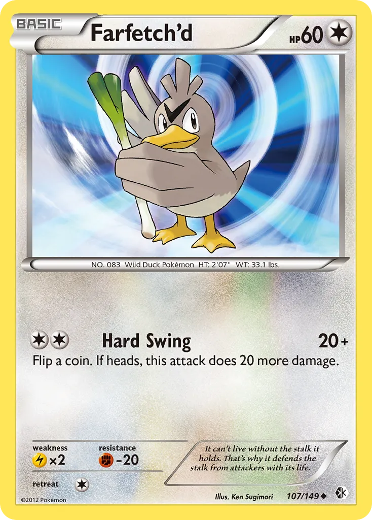 2012 Boundaries Crossed Farfetch'd Uncommon #107/149 Uncommon card image